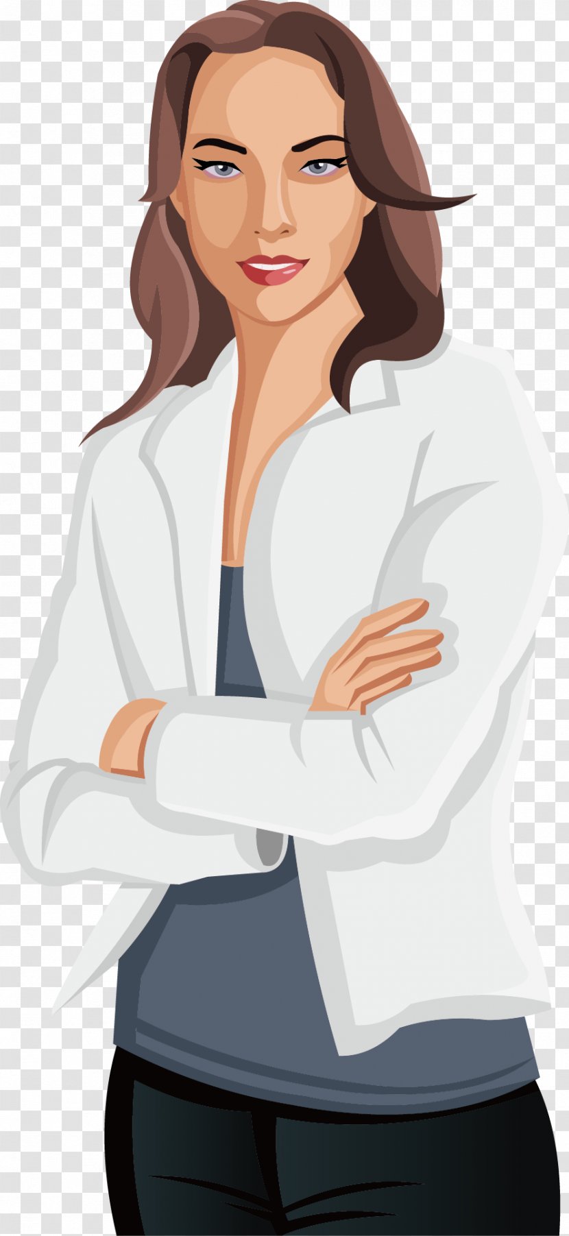 Woman Cartoon Illustration - Frame Transparent PNG