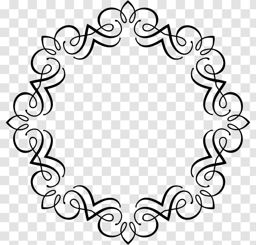 Black And White Royalty-free Clip Art - Ornament - Circle Border Transparent PNG