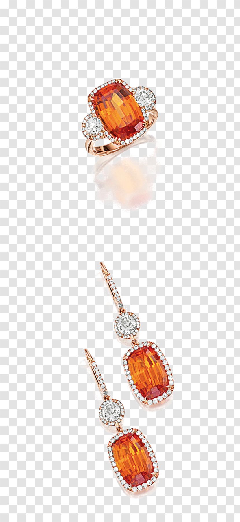 Earring Jewellery Spessartine Garnet Diamond - Manganese - Background Transparent PNG