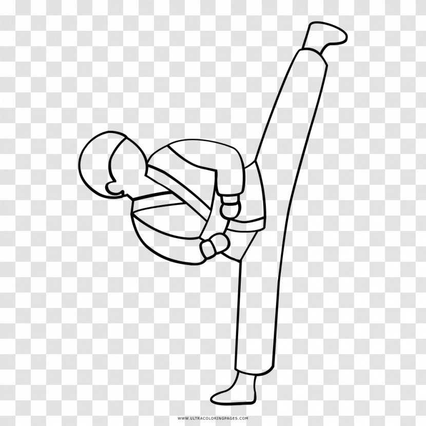 Drawing Karate Taekwondo Coloring Book Sport - Silhouette Transparent PNG