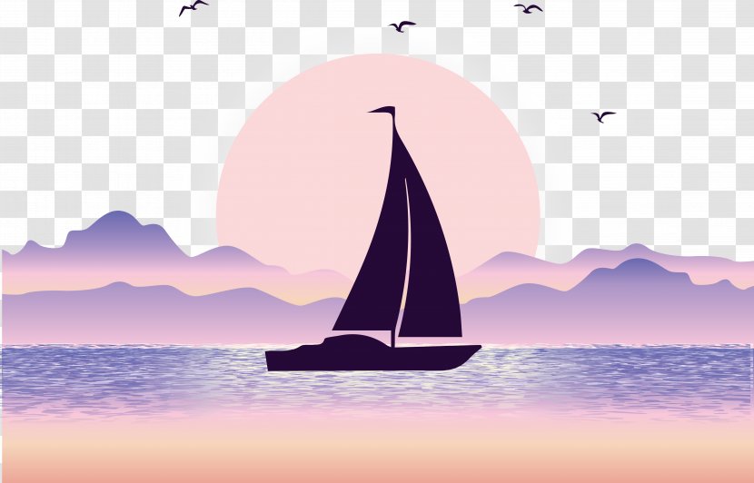 Euclidean Vector Sea Illustration - Calm - Sailing Transparent PNG