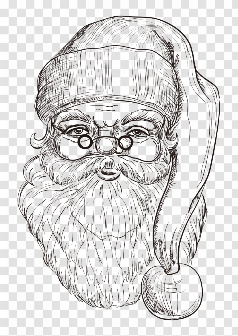 Santa Claus Drawing Christmas - Frame - Hand-painted Transparent PNG