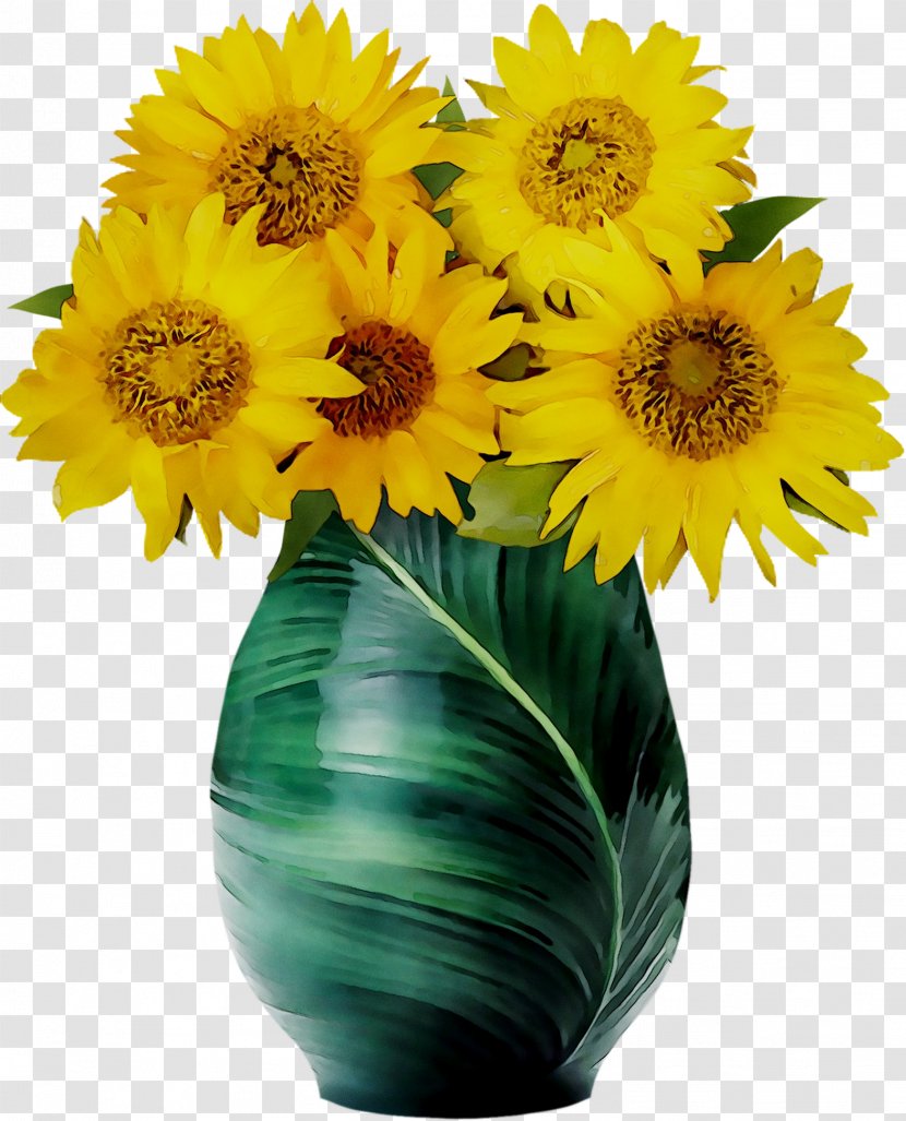 Common Sunflower Floral Design Vase Flower Bouquet - Arranging - Plant Transparent PNG