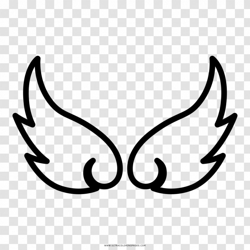 Drawing Coloring Book Black And White Page Clip Art - Angel Wings Transparent PNG