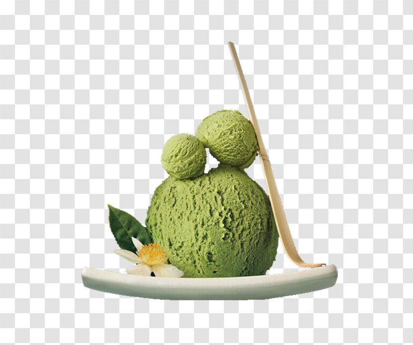 Green Tea Ice Cream Matcha Japanese Cuisine - Frozen Dessert Transparent PNG