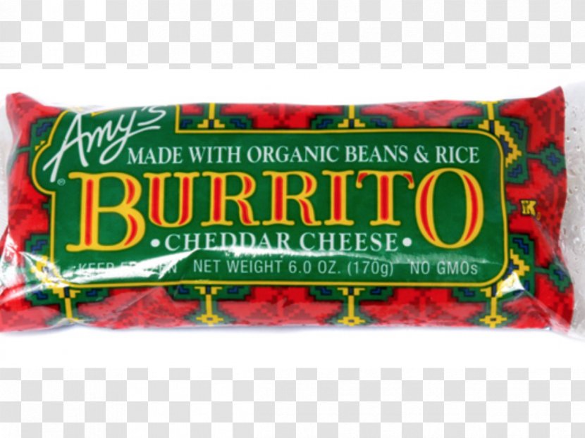 Burrito Rice And Beans Amy's Kitchen Cheese Organic Food Transparent PNG