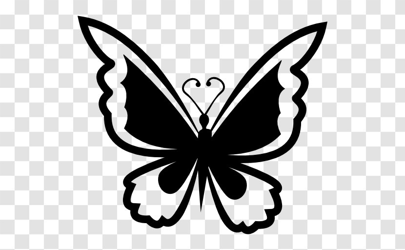 Butterfly Moths And Butterflies Black-and-white Wing Pollinator - Tattoo Symbol Transparent PNG