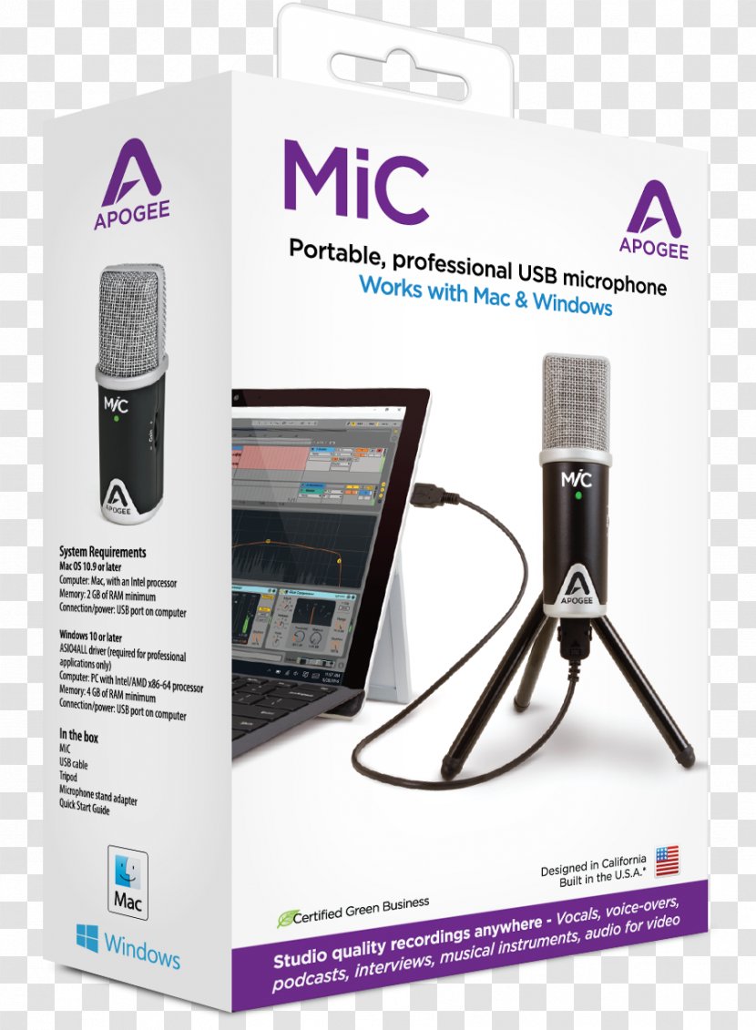 Apogee MIC PLUS USB Microphone MiC 96k Electronics One Transparent PNG