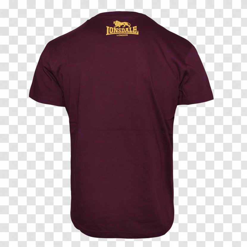 T-shirt Logo Sleeve Maroon Font - Lonsdale - Masters Clothing Transparent PNG