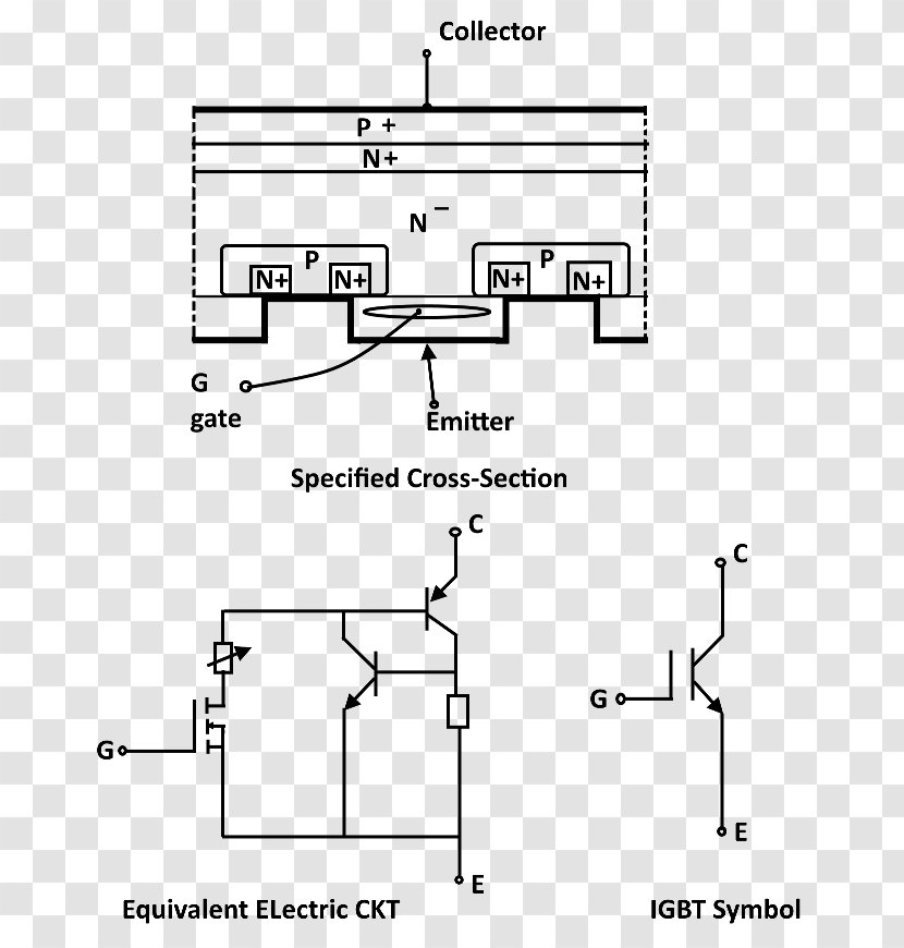Insulated-gate Bipolar Transistor Electronic Symbol Junction Circuit - Black And White - Igbt Transparent PNG