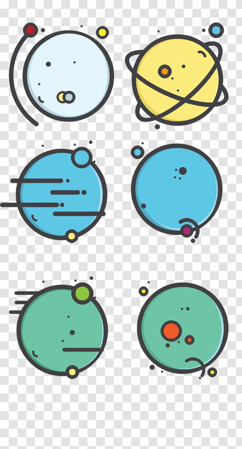 Solar System Planet Icon - Area - 6 Abstract Planets Transparent PNG