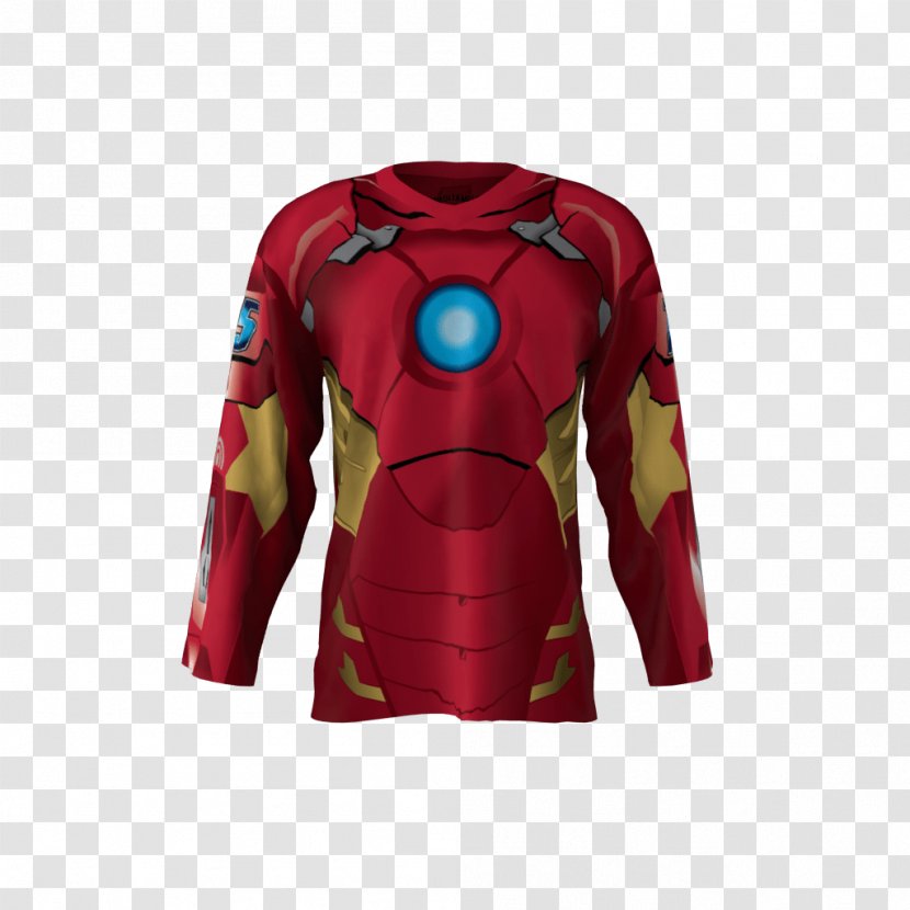 Hockey Jersey T-shirt Ice Dye-sublimation Printer - Sleeve - Iron Man Transparent PNG