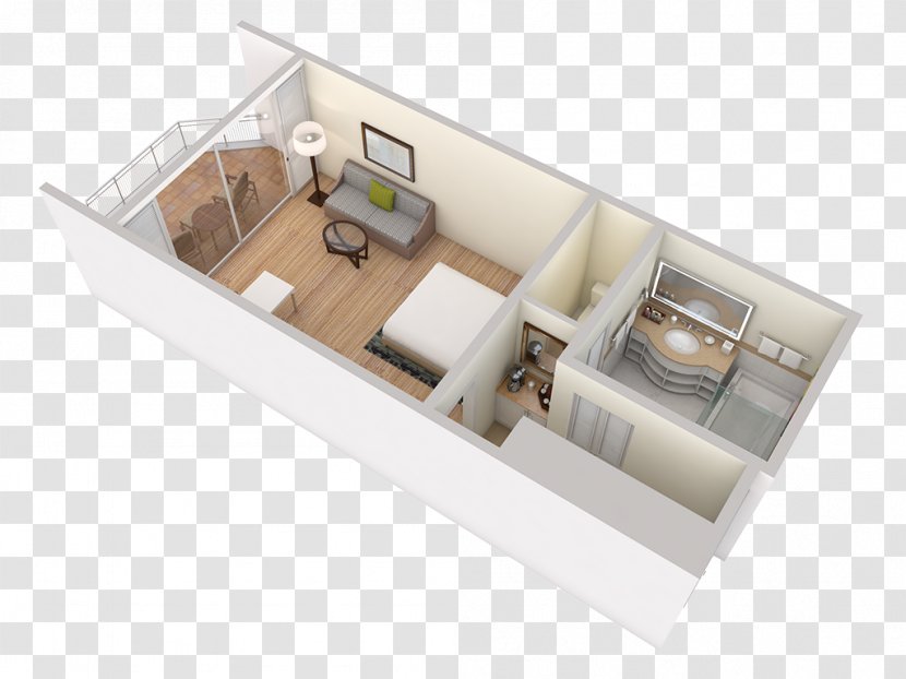 3D Floor Plan Grand Wailea Resort Room - Bedroom - Bed Top View Transparent PNG
