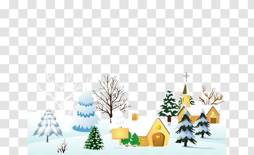 Christmas Village Clip Art - Card - Vector Snow Transparent PNG