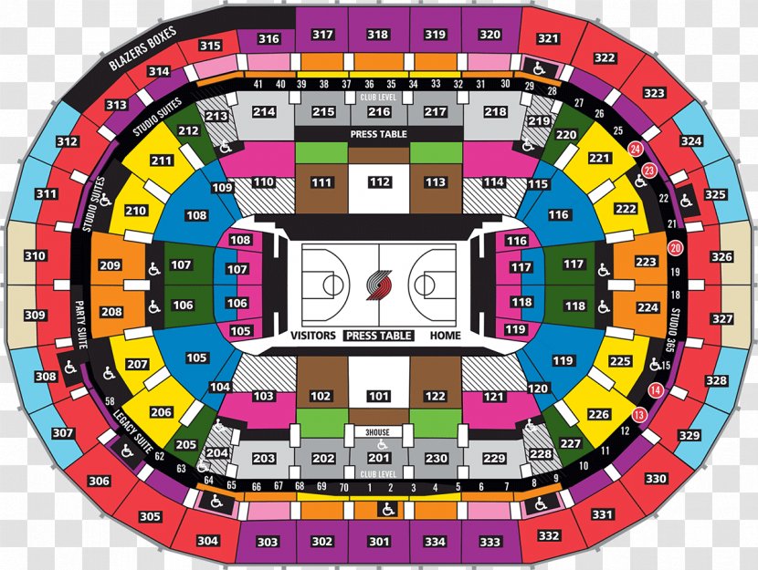 Moda Center Rose Quarter Portland Trail Blazers NBA Seating Assignment - Drawing - Nba Transparent PNG