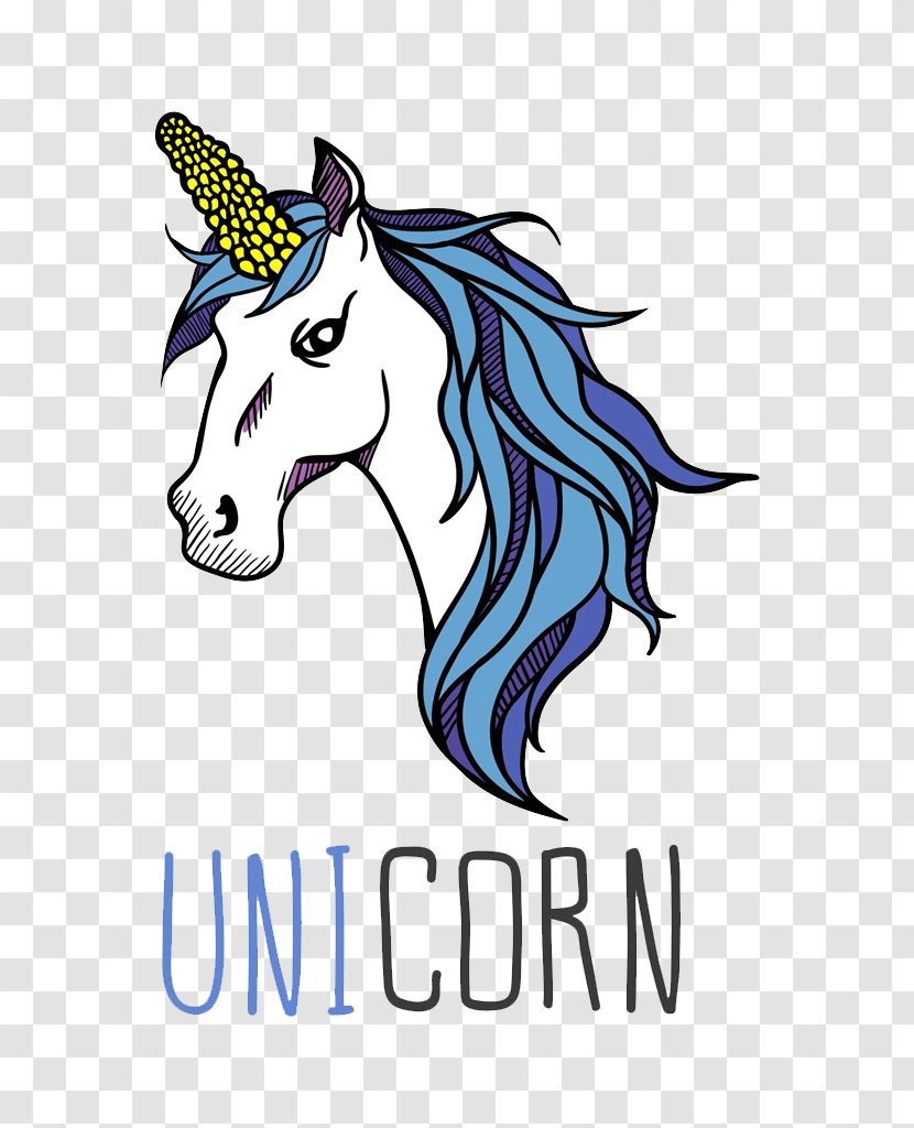 Horse Unicorn Mane - Blue Transparent PNG