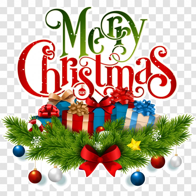 Merry Christmas Text - Conifer - Decoration Transparent PNG