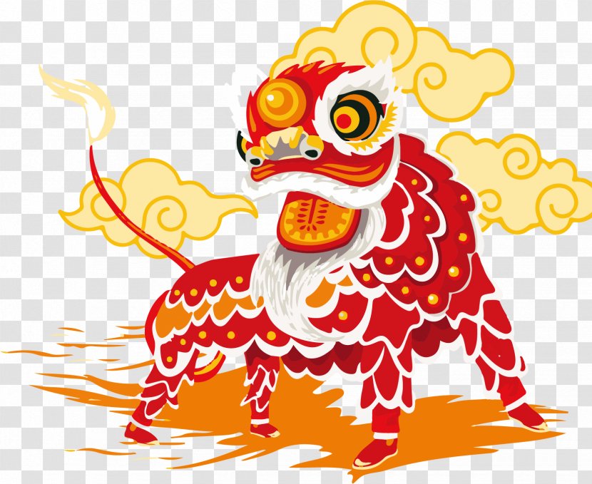 Lion Dance Chinese New Year Dragon Transparent PNG
