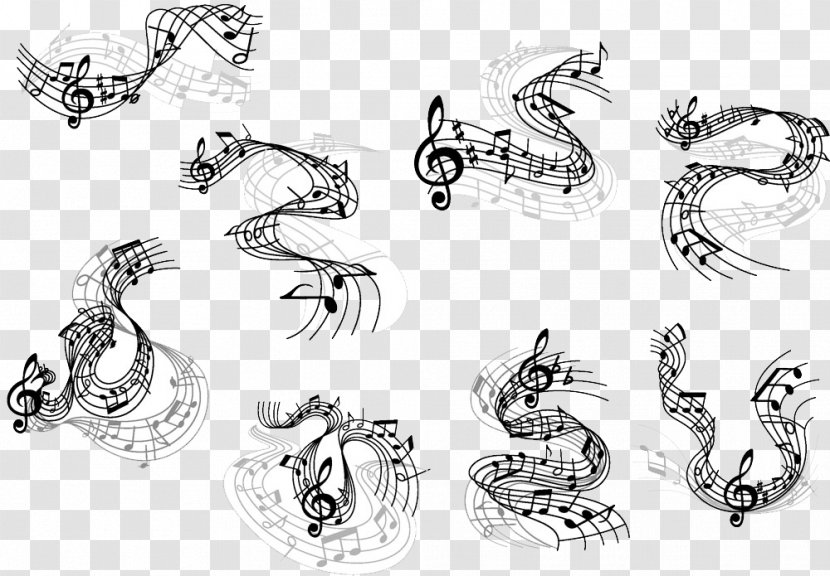 Musical Note Clef Clave De Sol Illustration - Cartoon - Curve Notes Transparent PNG