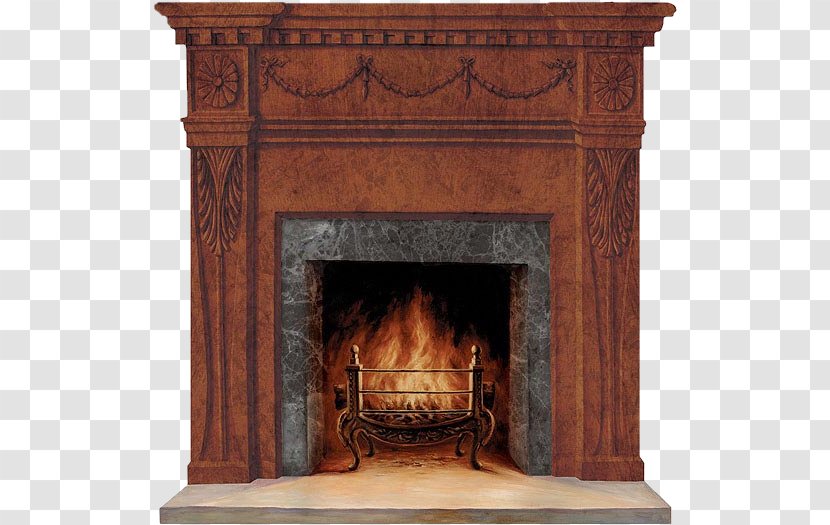 Furnace Wall Fireplace Stove Hearth - Mural - Europe And The United States Retro Fire Material Free To Pull Transparent PNG