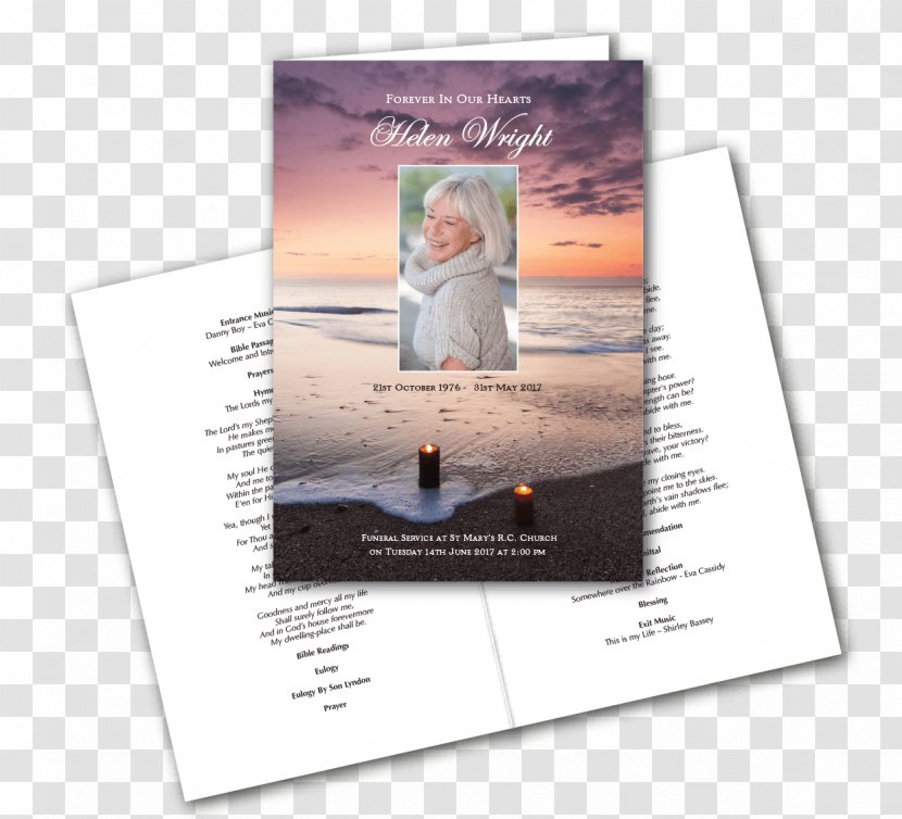 Funeral Obituary Cremation Printing Brochure Transparent PNG