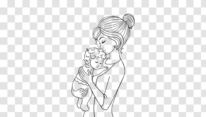 Drawing Infant Mother Son - Silhouette - Pregnancy Transparent PNG