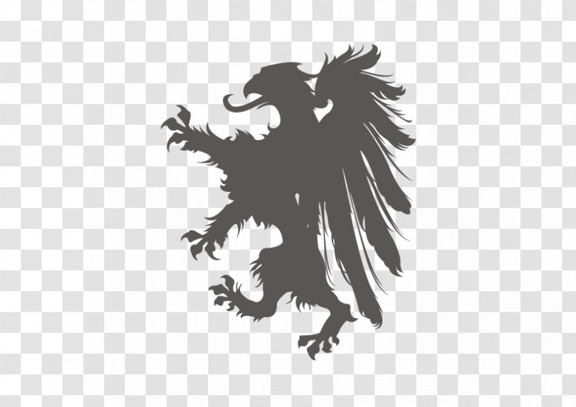 Lion Griffin - Silhouette - Black Wings Transparent PNG