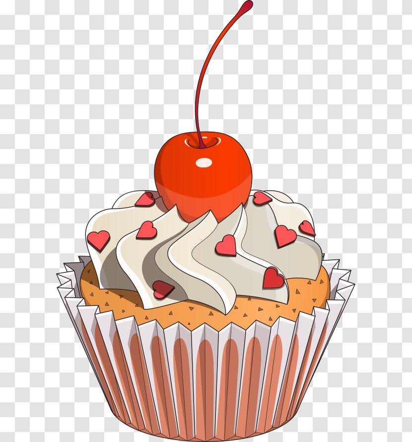Cupcake Cherry Cake - Vector Transparent PNG