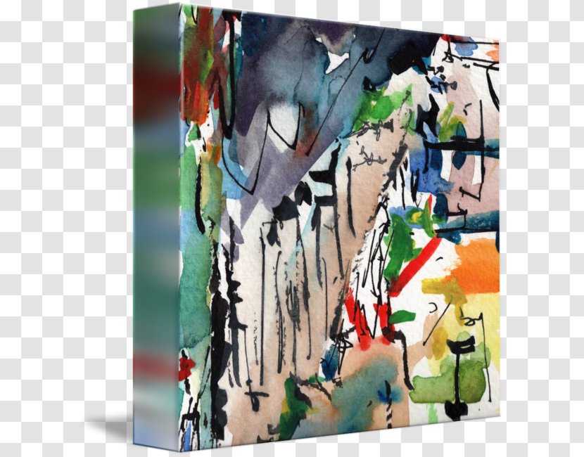 Modern Art Gallery Wrap Watercolor Painting Collage - Canvas - Ink Football Transparent PNG