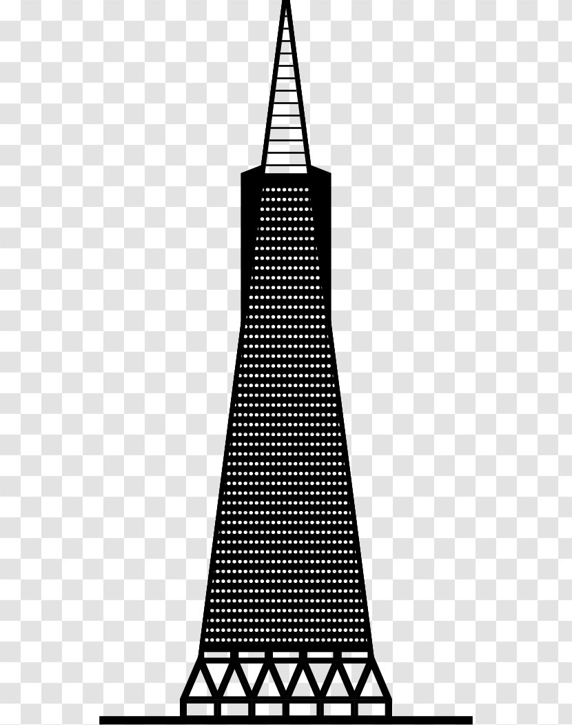 Transamerica Pyramid San Francisco City Hall Drawing Corporation Clip Art - Black And White - Angle Transparent PNG
