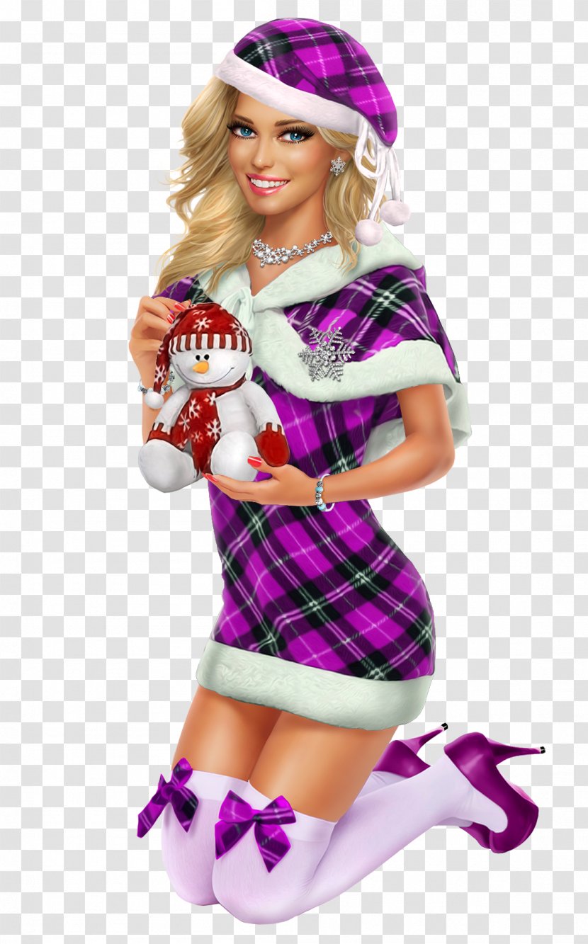 Woman Christmas Day Drawing - Net Transparent PNG