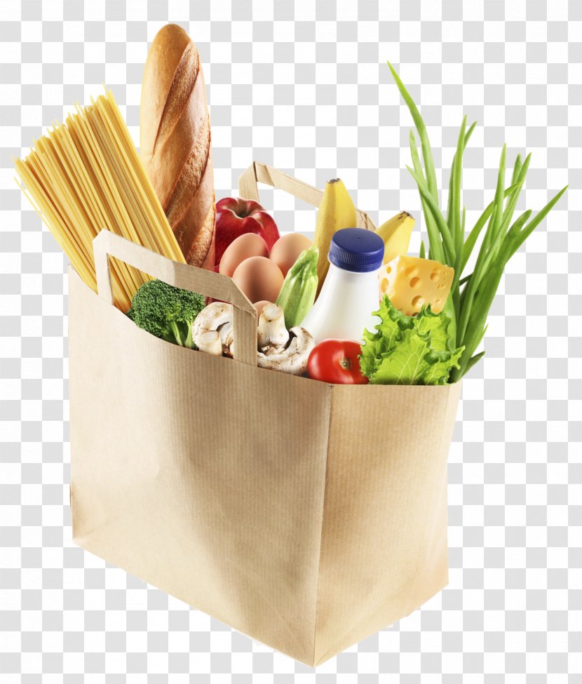 Organic Food Paper Bag Vegetarian Cuisine - Shopping Bags Trolleys - Processing Transparent PNG