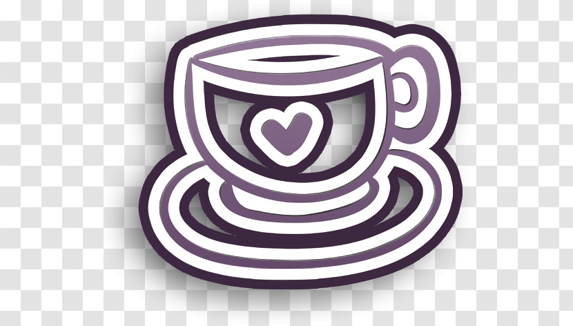 Coffee Cup With Heart Icon Tea Icon Saint Valentine Outline Icon Transparent PNG