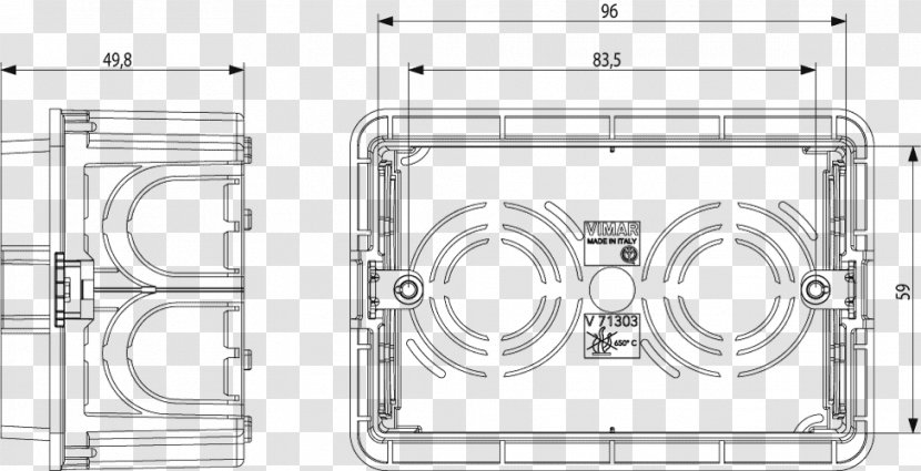 Electrical Switches Box Rectangle Vimar Electricity - Ac Power Plugs And Sockets Transparent PNG