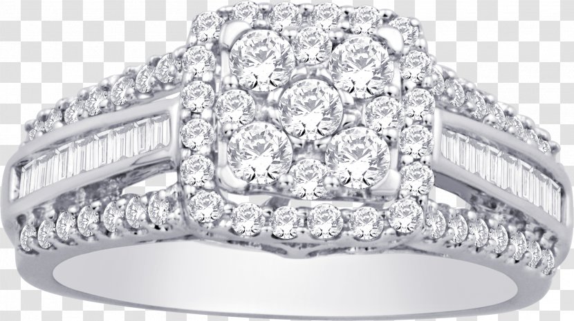 Wedding Ring Sterling Silver Engagement - Princess Cut Transparent PNG