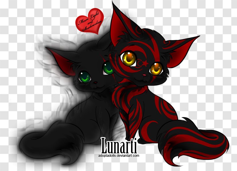 Whiskers Kitten Black Cat Demon - Supernatural Creature - Lovely Doll Transparent PNG