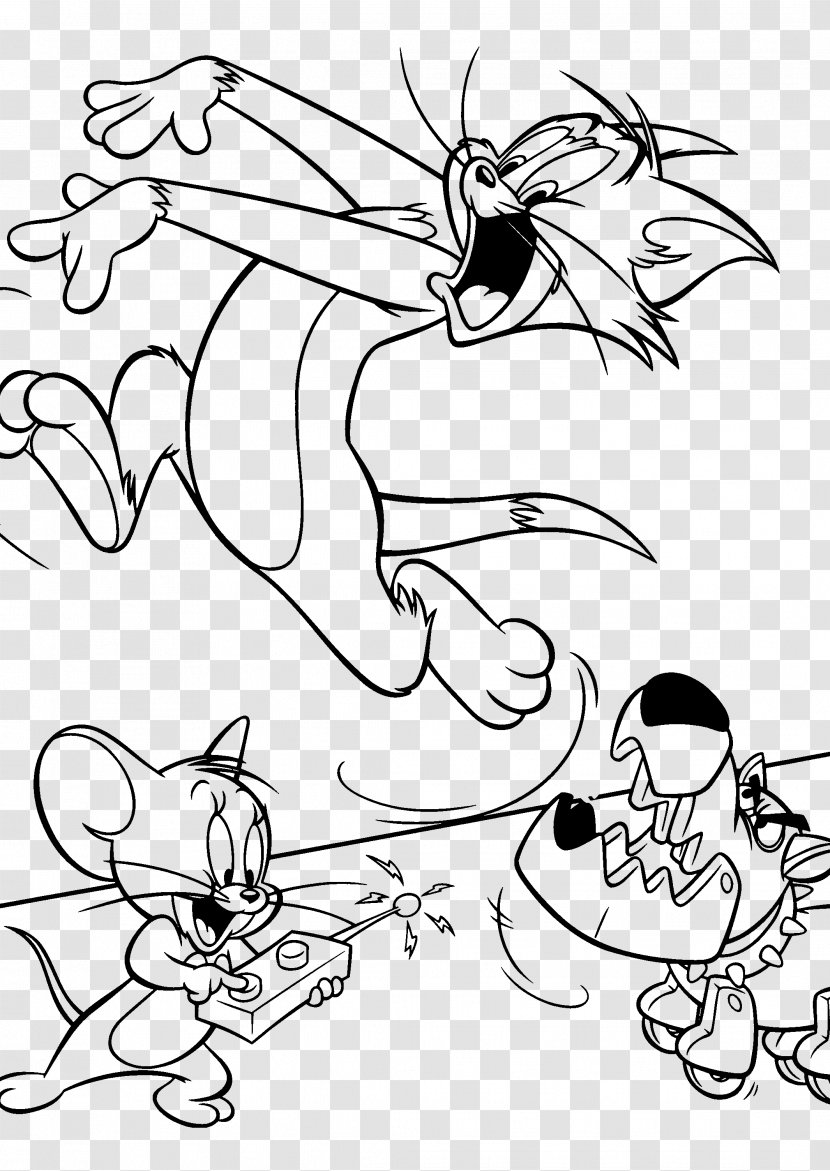 Coloring Book Tom And Jerry Cat Drawing - Heart Transparent PNG