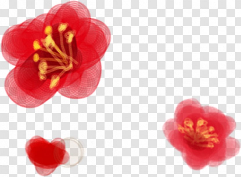 Plum Blossom Red Poster - Chinese Style Transparent PNG