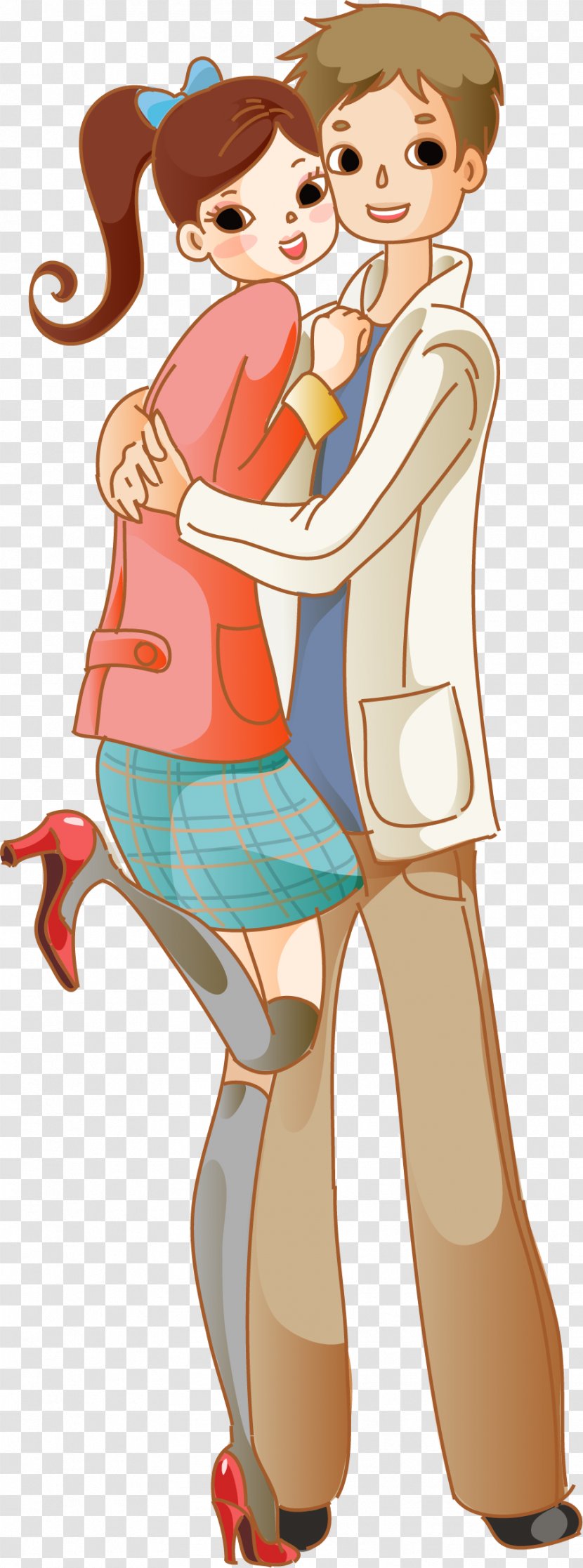 Significant Other Cartoon Illustration - Watercolor - Vector Small Couple Transparent PNG