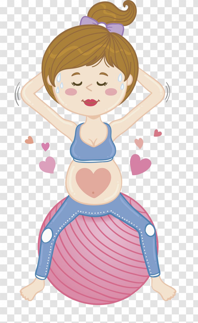 Pregnancy Cartoon Drawing Woman U5b55u5987 - Flower - Exercise Pregnant Women Transparent PNG