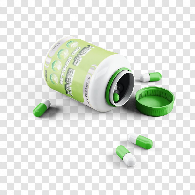 Cannabidiol Tablet Capsule Cannabis Drug - Hash Oil - Bottle Mockup Transparent PNG