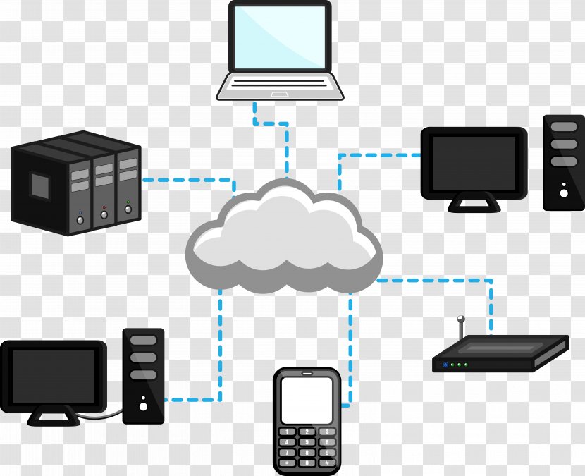 Computer Network Internet Of Things Clip Art - Aircloud Background Transparent PNG
