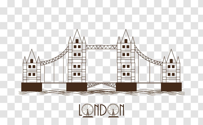 Tower Bridge Tourist Attraction Poster - Structure - Hand-painted London Transparent PNG