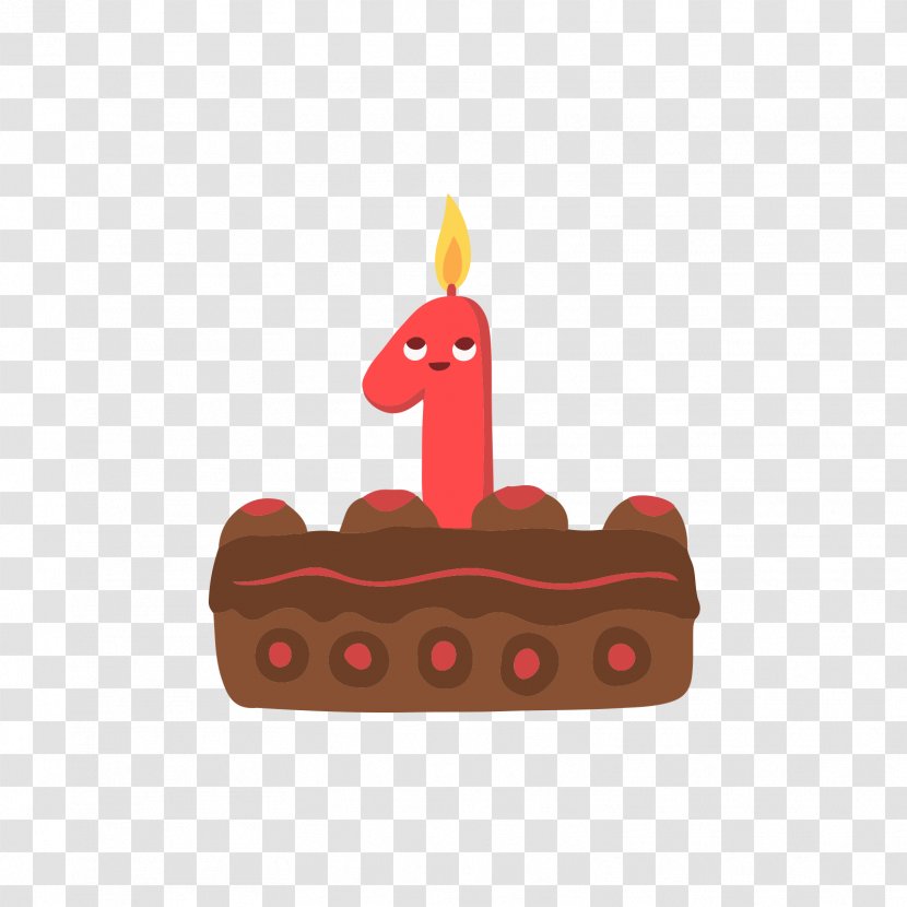 Birthday Cake Candle - Red Digital Candles And Gray Cakes Transparent PNG