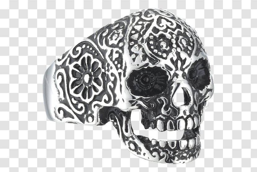 Skull Ring Engraving Calavera Jewellery - Day Of The Dead Transparent PNG