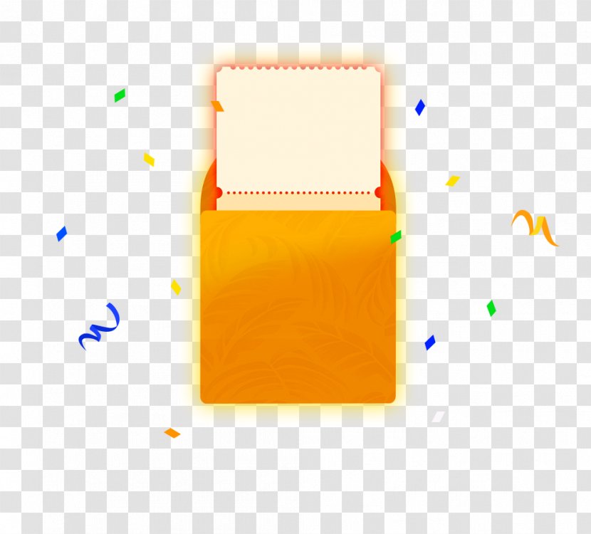 Red Envelope - Yellow - Card Fireworks Floating Material Transparent PNG