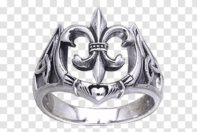 Silver Claddagh Ring Fleur-de-lis Clothing Accessories - Monarchy Transparent PNG