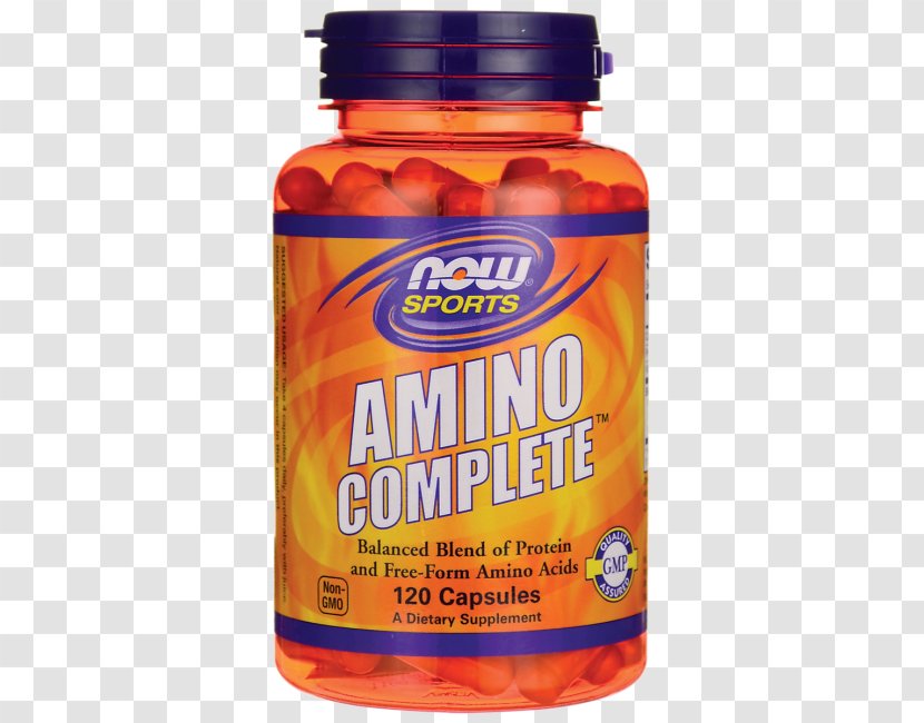 Dietary Supplement Amino Acid Capsule NOW Sports Complete - Proteins Gmo Crops Transparent PNG