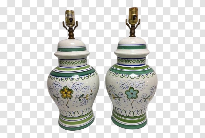 Ceramic Urn Salt And Pepper Shakers Vase - Hand Painted Lamp Transparent PNG