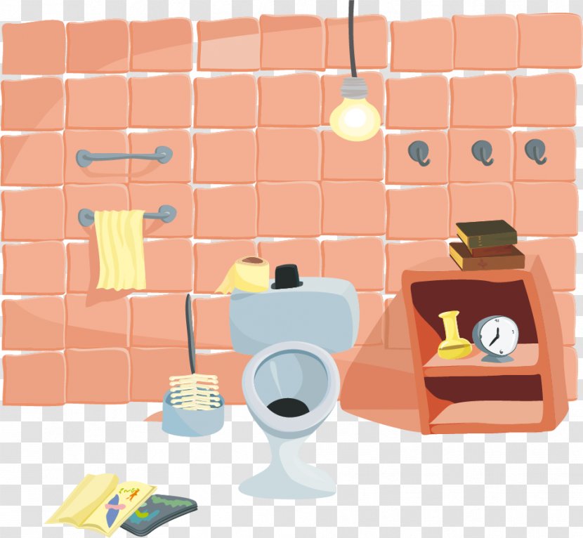 Cartoon Interior Design Services Illustration - Bathtub - Vector Hand-painted Toilet Transparent PNG